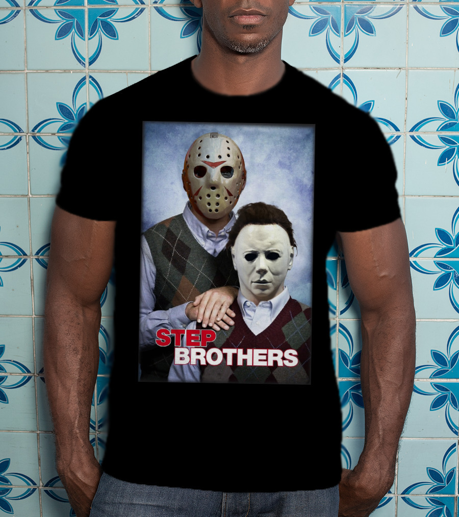 Step Brothers Jason Voorhees Michael Myers Comedy Horror Crossover T-Shirt