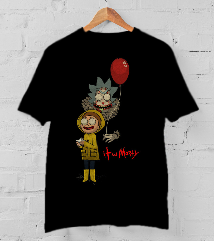 Rick And Morty It Clown Red Balloon Yellow Raincoat T-Shirt