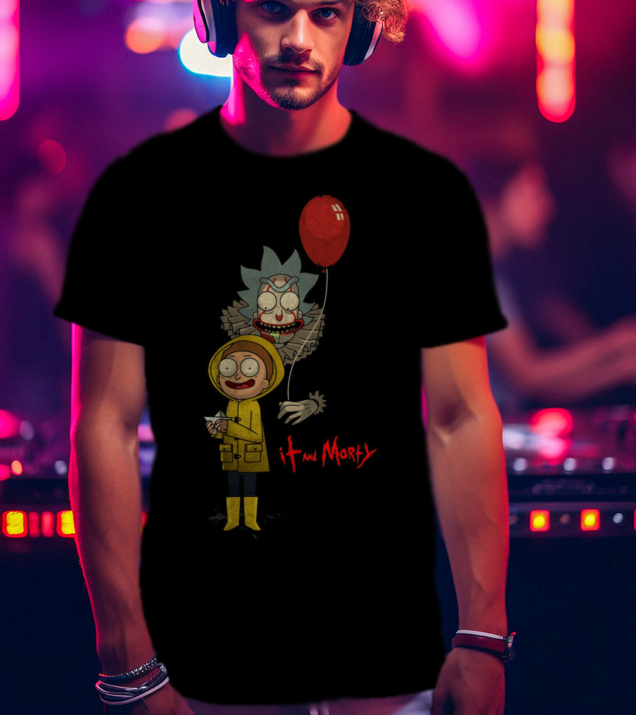 Rick And Morty It Clown Red Balloon Yellow Raincoat T-Shirt