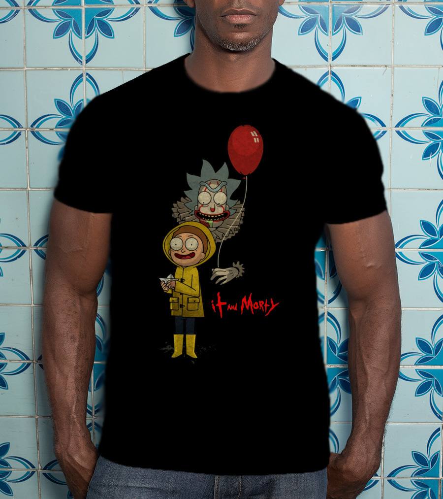 Rick And Morty It Clown Red Balloon Yellow Raincoat T-Shirt