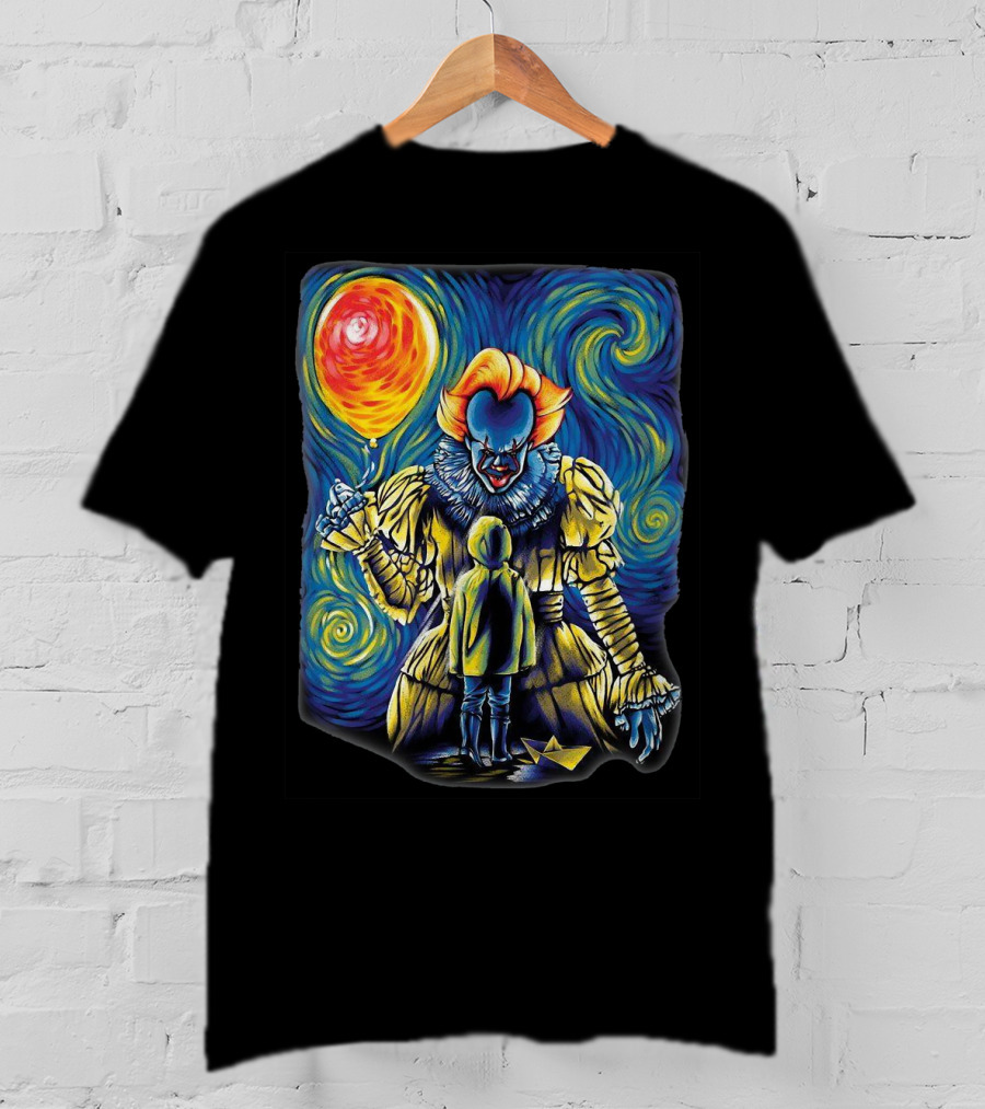 Starry Night Pennywise And Georgie Balloon Encounter T-Shirt