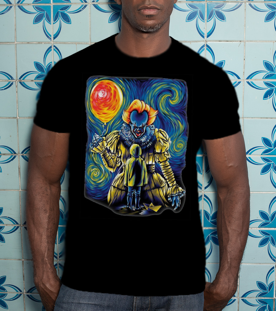 Starry Night Pennywise And Georgie Balloon Encounter T-Shirt