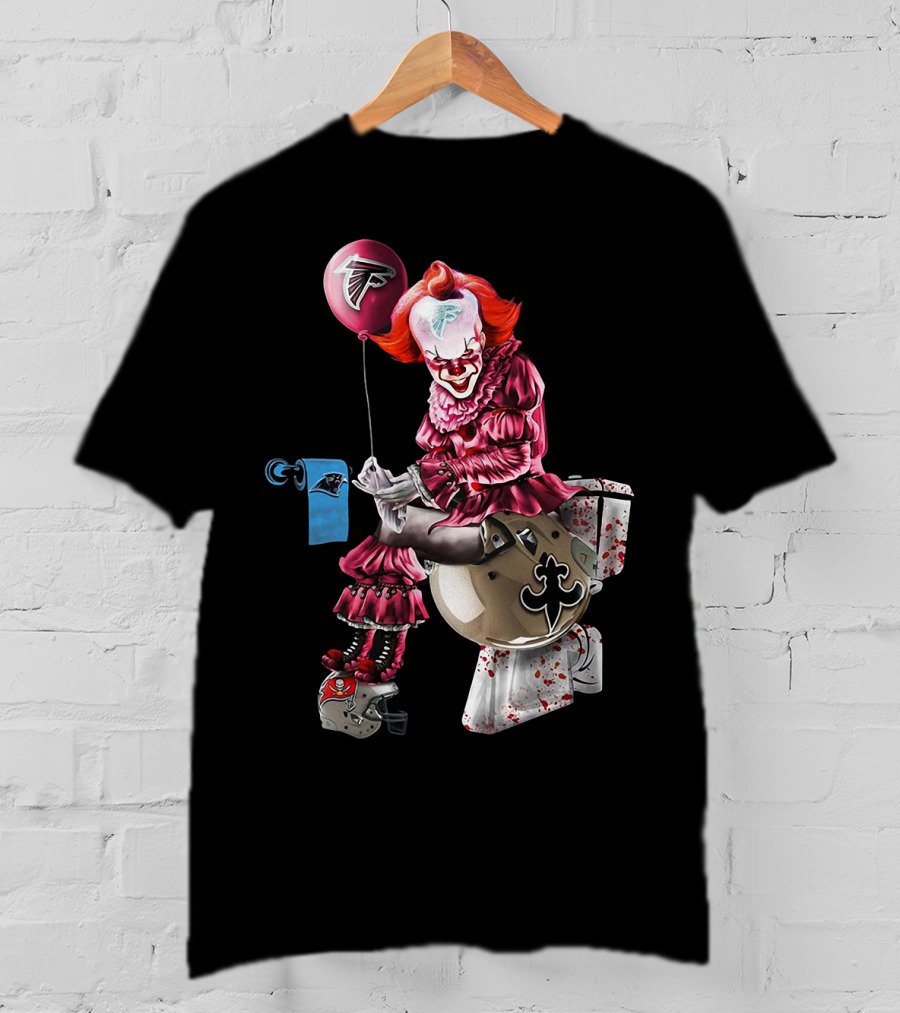 Atlanta Falcons Pennywise Carolina Panthers New Orleans Saints Toilet T-Shirt