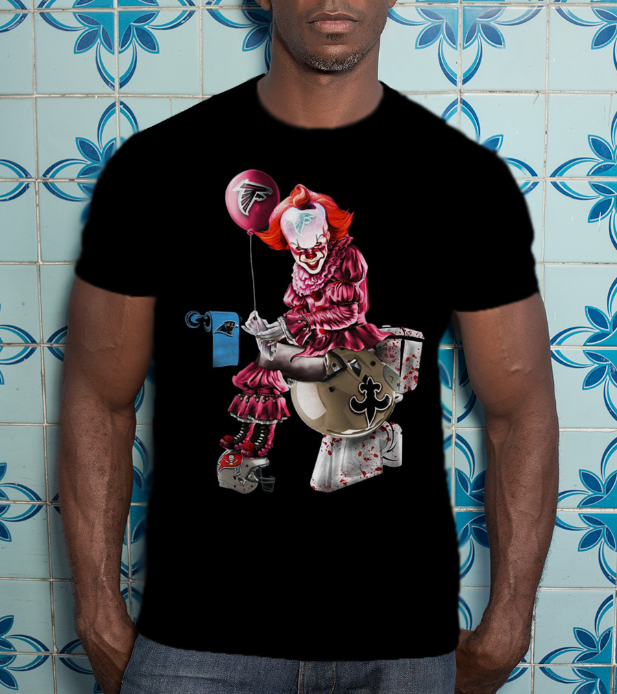 Atlanta Falcons Pennywise Carolina Panthers New Orleans Saints Toilet T-Shirt