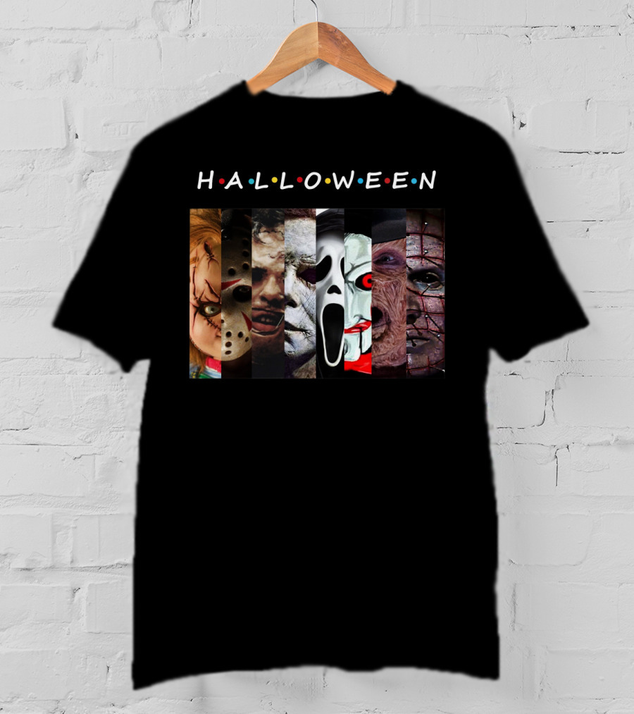 Halloween Horror Icons Faces T-Shirt