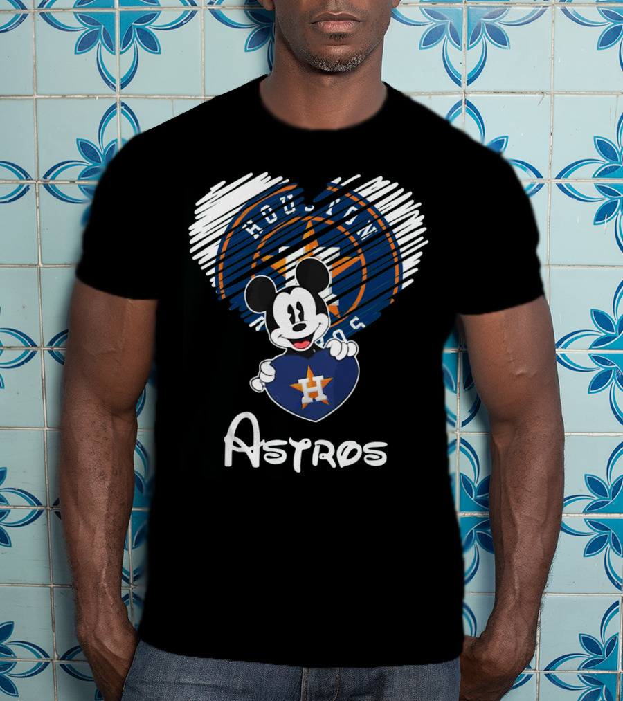 Mickey Mouse Houston Astros Heart Houston Astros Houston Astros T-Shirt