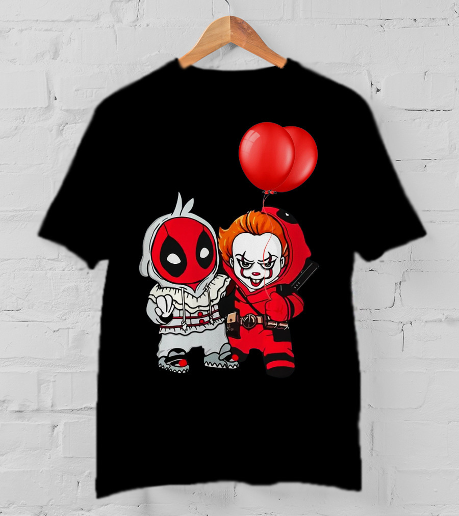 Pennywise Deadpool Crossover With Red Balloons T-Shirt
