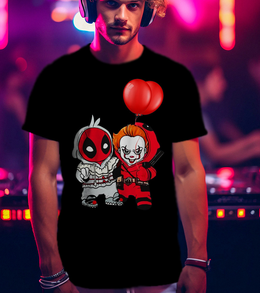 Pennywise Deadpool Crossover With Red Balloons T-Shirt
