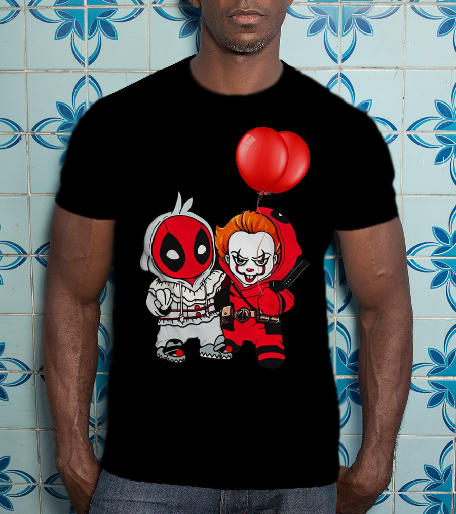 Pennywise Deadpool Crossover With Red Balloons T-Shirt