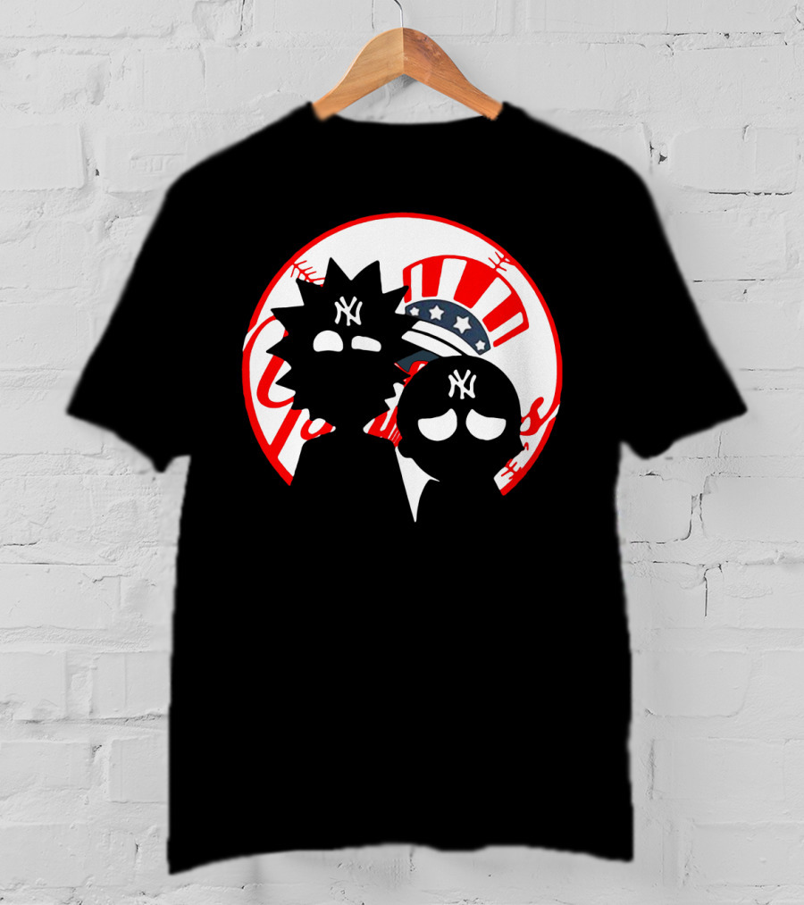 Rick And Morty Yankees New York City Yankees Logo Fusion Yankees Cap T-Shirt