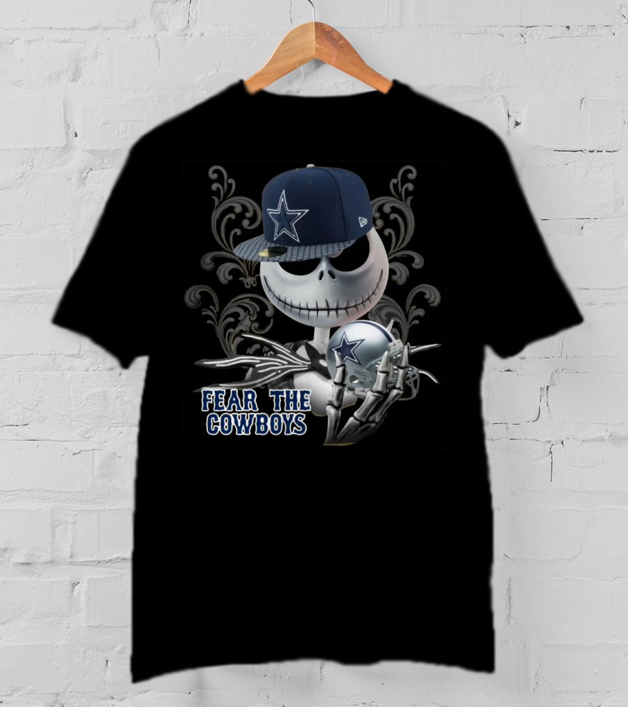Fear The Cowboys Jack Skellington Dallas Nfl Fan Gear T-Shirt