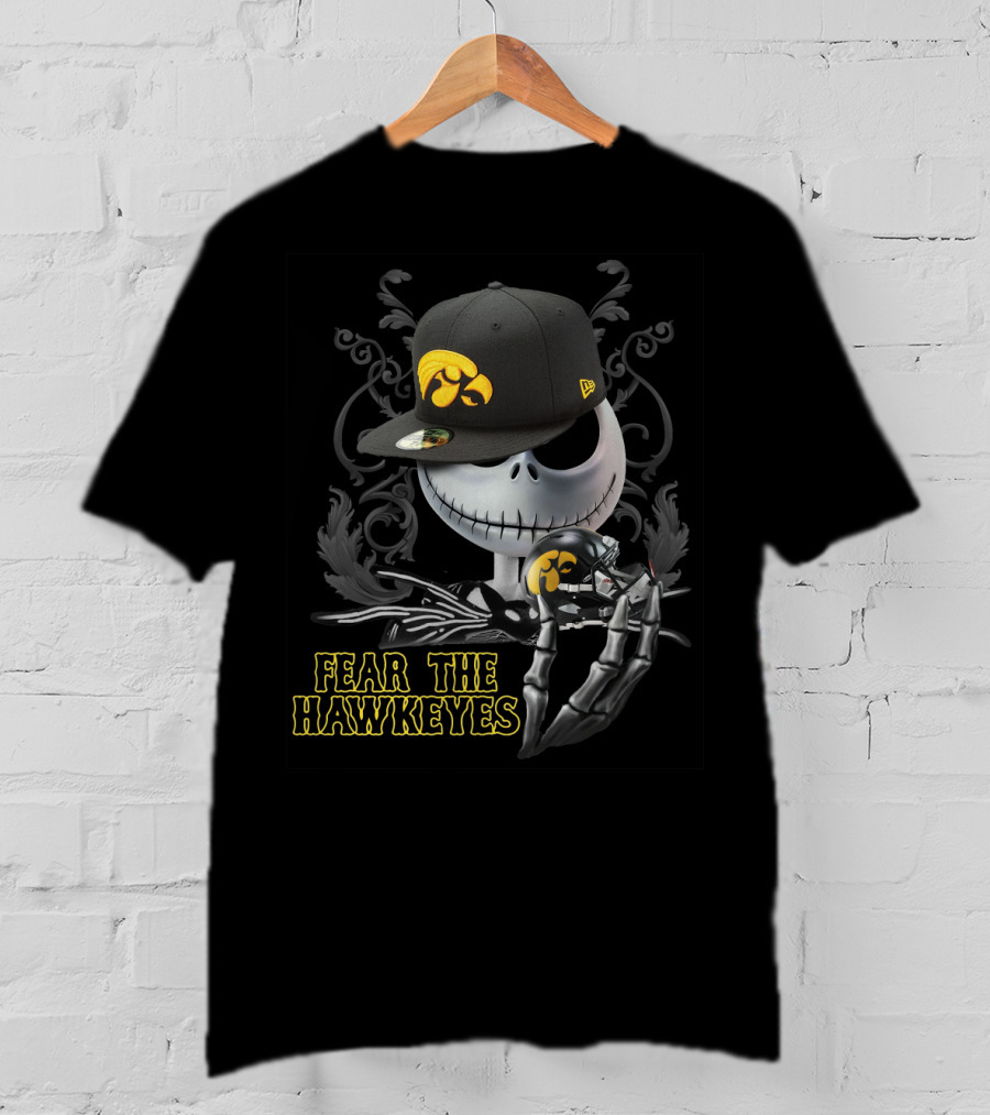 Jack Skellington Fear The Hawkeyes Iowa Sports Crossover T-Shirt
