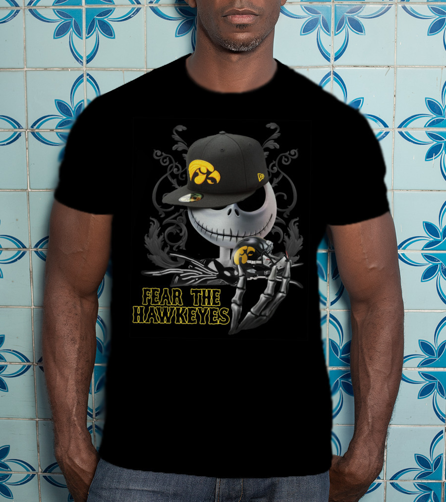Jack Skellington Fear The Hawkeyes Iowa Sports Crossover T-Shirt