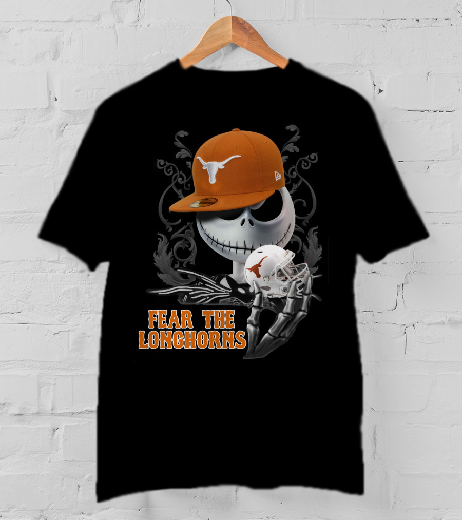 Jack Skellington Fear The Longhorns Texas Football Halloween Crossover T-Shirt