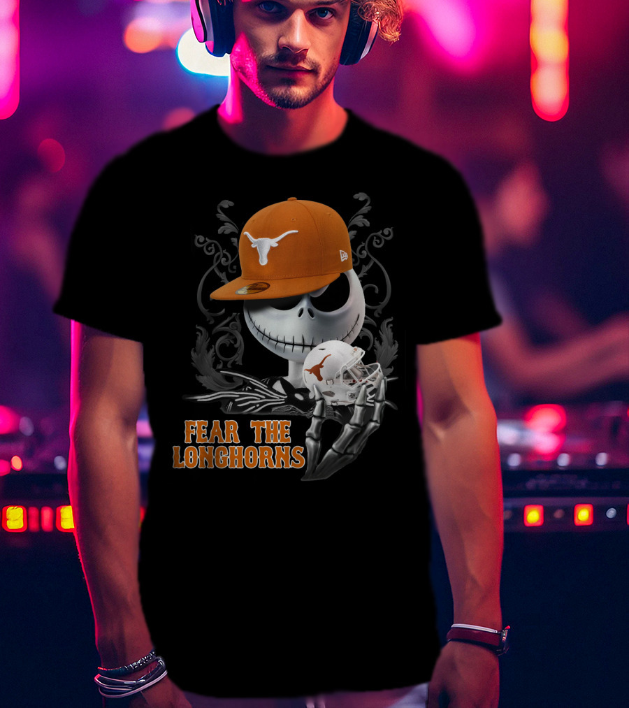 Jack Skellington Fear The Longhorns Texas Football Halloween Crossover T-Shirt