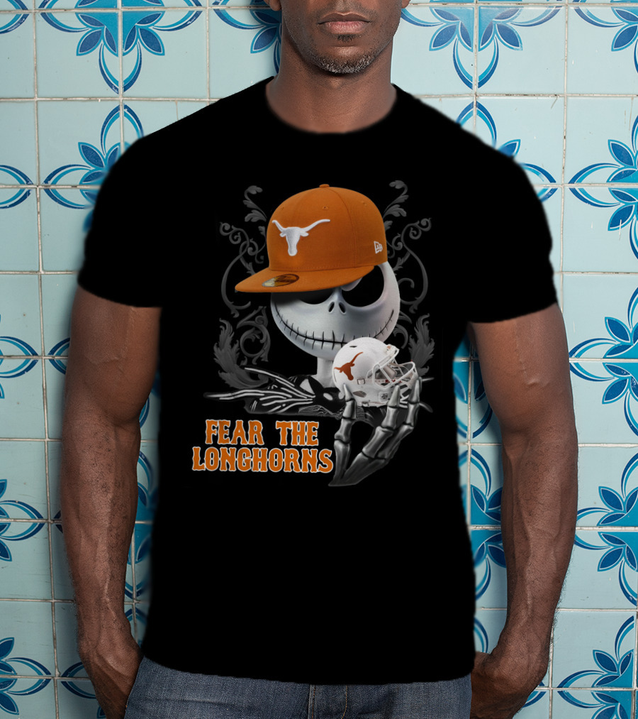 Jack Skellington Fear The Longhorns Texas Football Halloween Crossover T-Shirt
