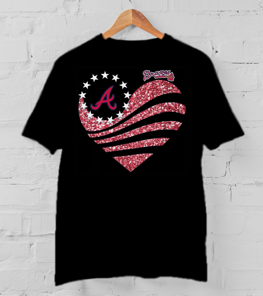 Atlanta Braves Glitter Heart T-Shirt