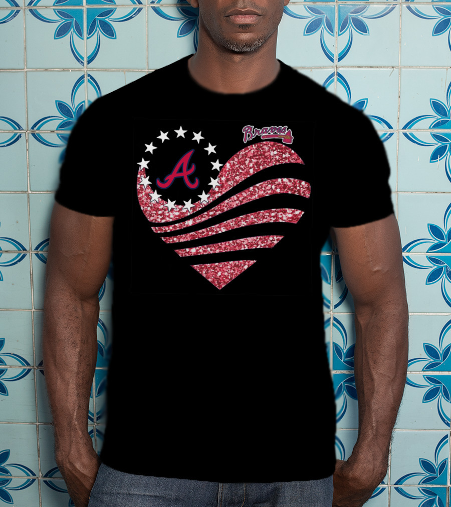Atlanta Braves Glitter Heart T-Shirt