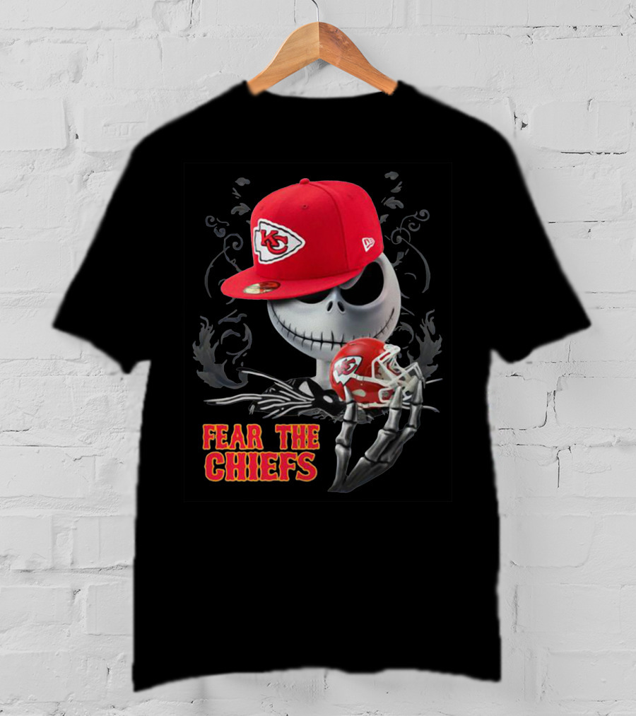 Jack Skellington Fear The Chiefs Kansas City Football T-Shirt