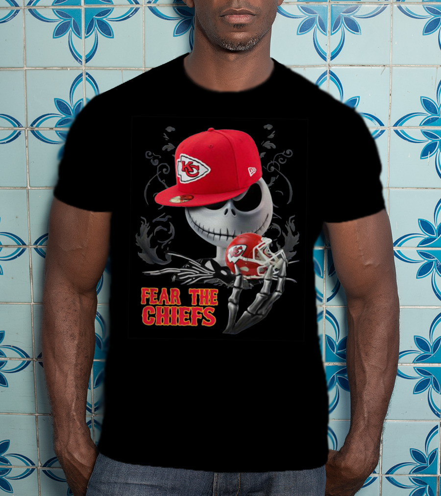 Jack Skellington Fear The Chiefs Kansas City Football T-Shirt