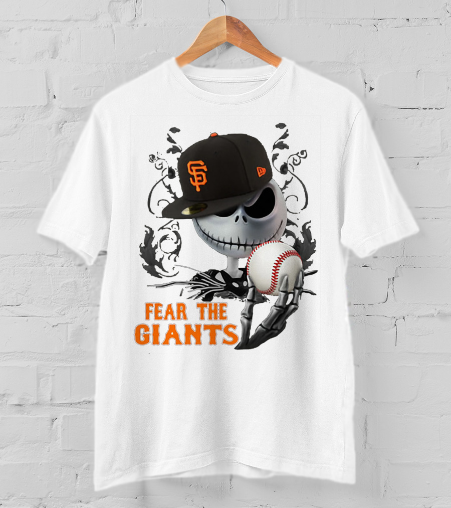 Jack Skellington Fear The Giants San Francisco Baseball Cap Spooky T-Shirt