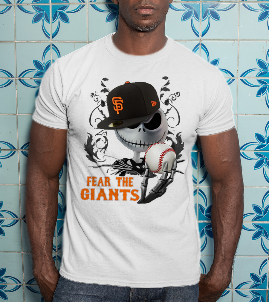 Jack Skellington Fear The Giants San Francisco Baseball Cap Spooky T-Shirt