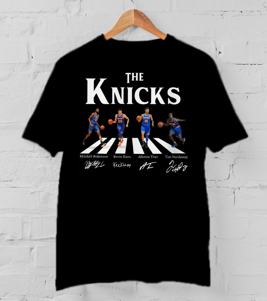 The Knicks Mitchell Robinson Kevin Knox Allonzo Trier Tim Hardaway Abbey Road Crossover T-Shirt