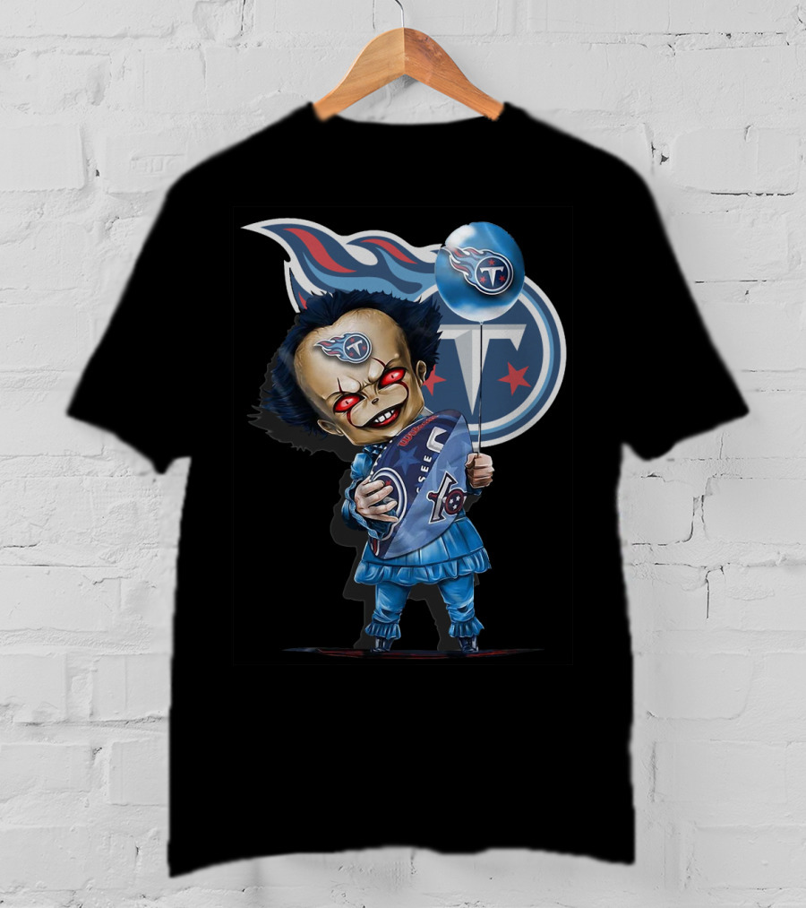 Pennywise Tennessee Titans Football Horror Mashup T-Shirt