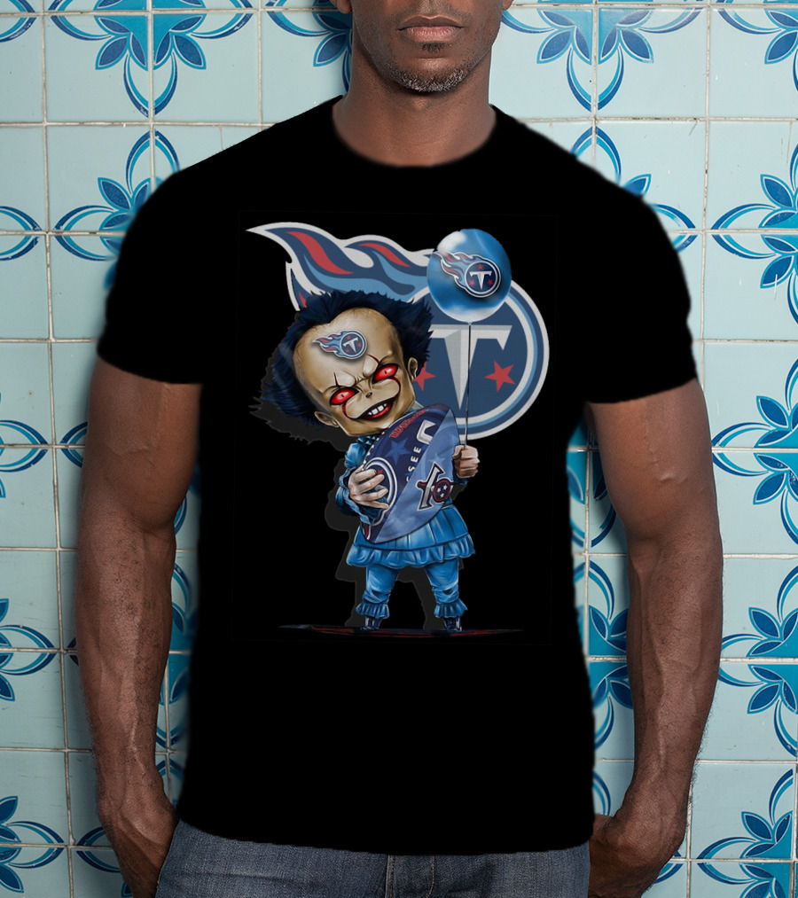 Pennywise Tennessee Titans Football Horror Mashup T-Shirt