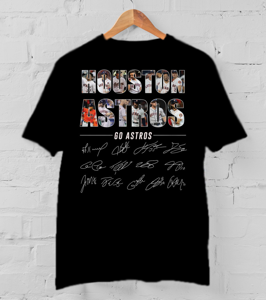 Houston Astros Go Astros Team Signatures T-Shirt