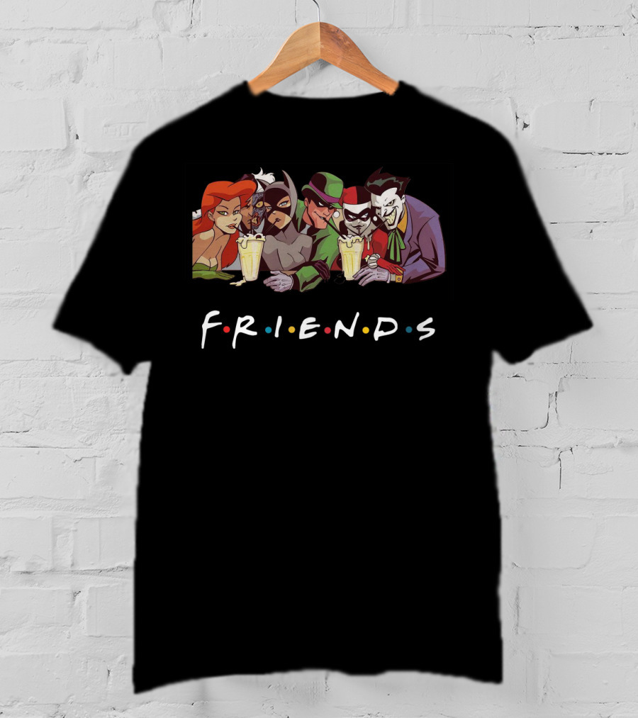 Gotham Villains Friends Parody With Joker, Harley Quinn, And Catwoman T-Shirt