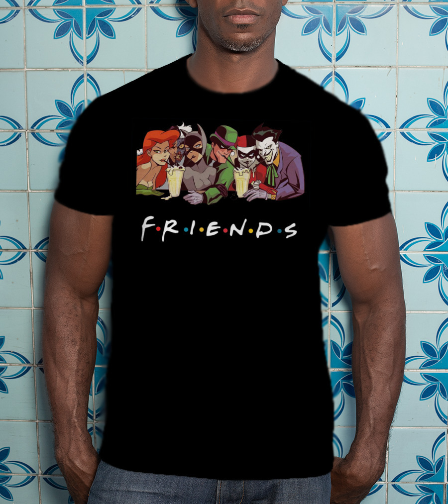 Gotham Villains Friends Parody With Joker, Harley Quinn, And Catwoman T-Shirt