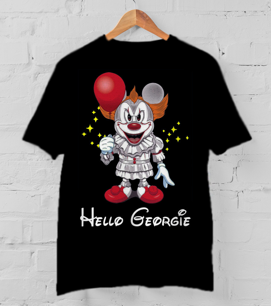 Mickey Pennywise Hello Georgie Clown Balloon Crossover T-Shirt