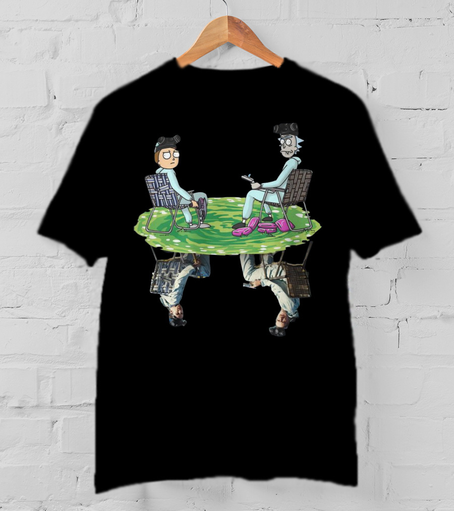 Rick And Morty Crossover Breaking Bad Walter And Jesse Reflection In Lawn Chairs T-Shirt