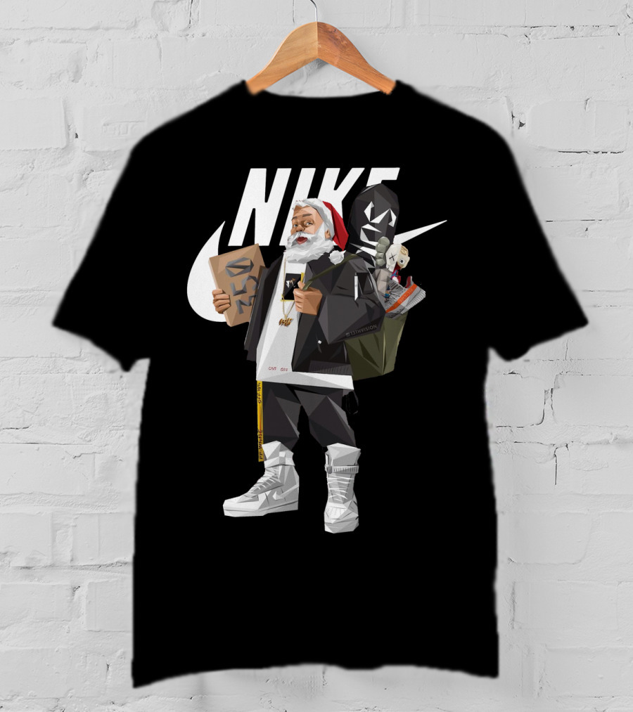 Santa Claus Nike Hiphop Sneaker Shopping Iconic Style T-Shirt