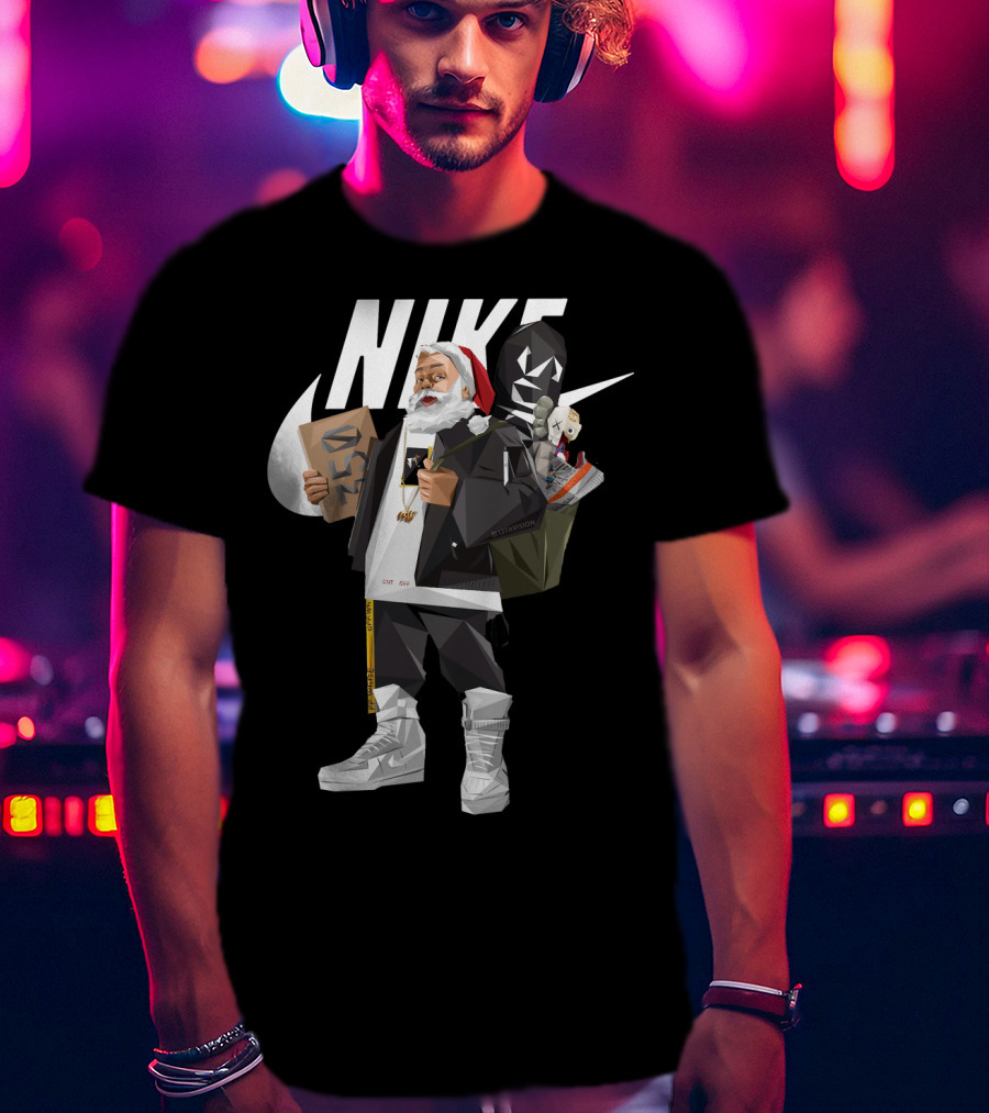 Santa Claus Nike Hiphop Sneaker Shopping Iconic Style T-Shirt