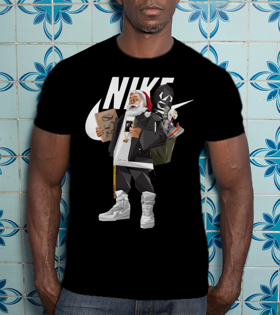 Santa Claus Nike Hiphop Sneaker Shopping Iconic Style T-Shirt