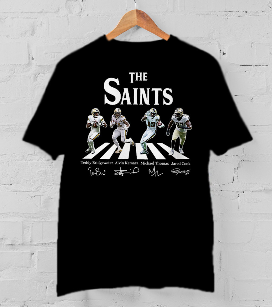 The Saints Teddy Bridgewater Alvin Kamara Michael Thomas Jared Cook Abbey Road T-Shirt