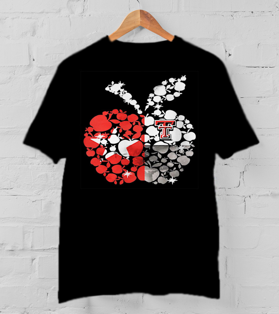 Texas Tech Red Raiders Apple Pattern State Flag T-Shirt