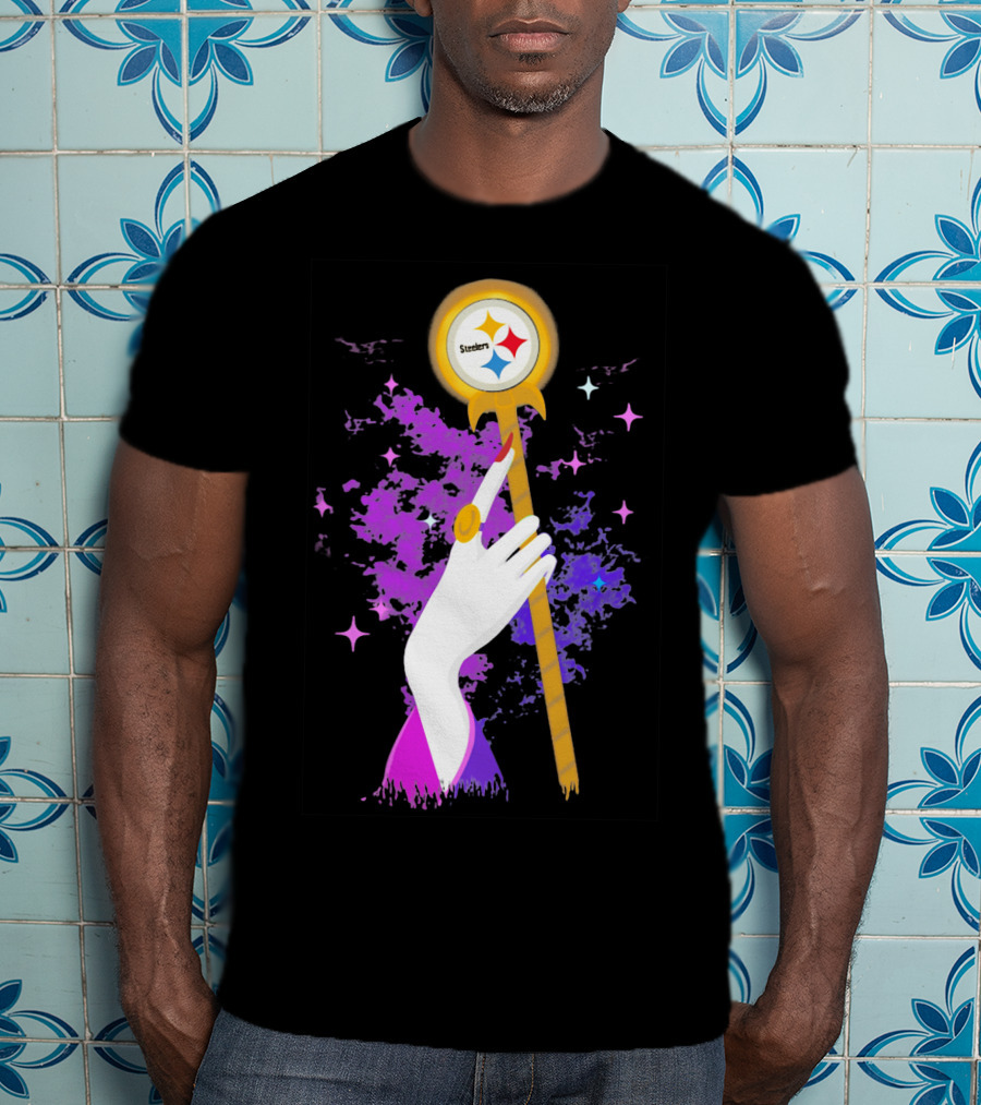 Pittsburgh Steelers Magic Wand With Logo Witches Theme T-Shirt