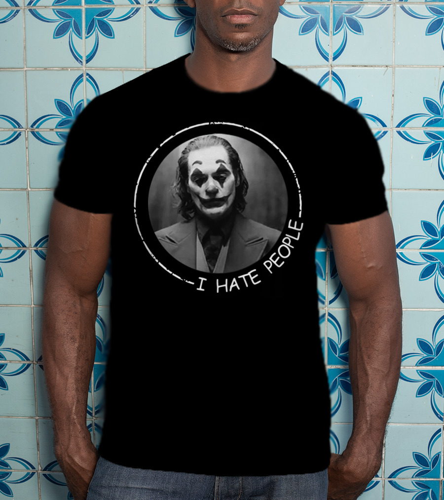 Joker I Hate People Clown Face Circle T-Shirt
