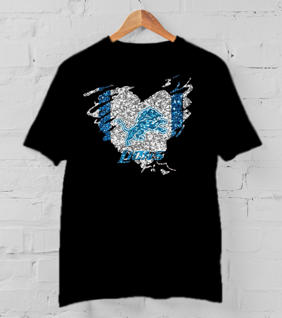 Detroit Lions Heart Diamond T-Shirt