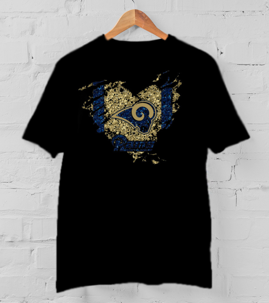 Heart Diamond Rams Logo Style T-Shirt