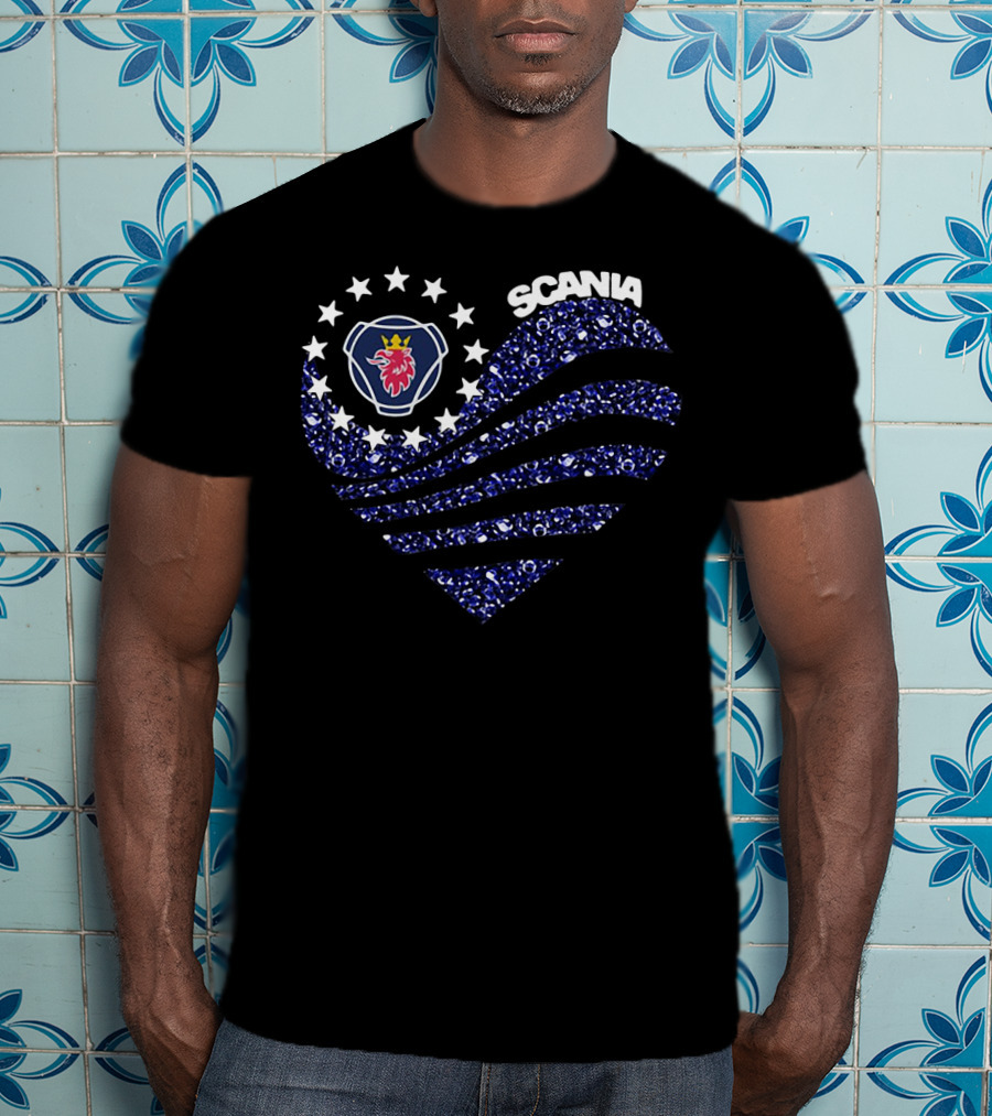Scania Heart With Stars And Emblem T-Shirt