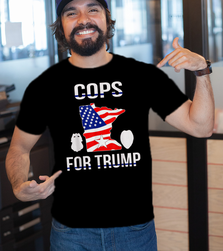 Cops For Trump Minnesota American Flag Police Support T-Shirt