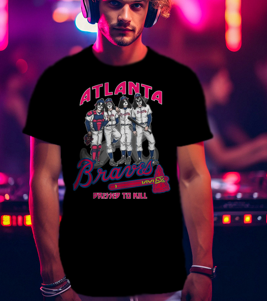 Atlanta Braves Kiss Dressed To Kill Collaboration T-Shirt