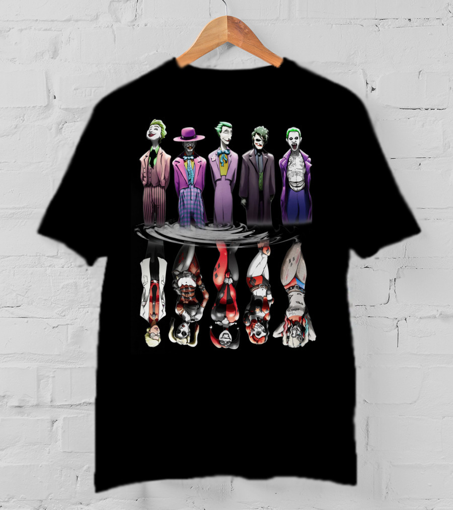 The Joker King Gotham Villains Harley Quinn Reflections T-Shirt