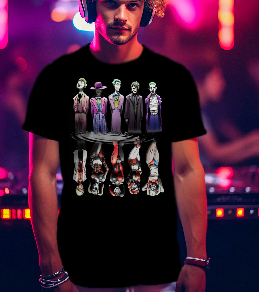 The Joker King Gotham Villains Harley Quinn Reflections T-Shirt
