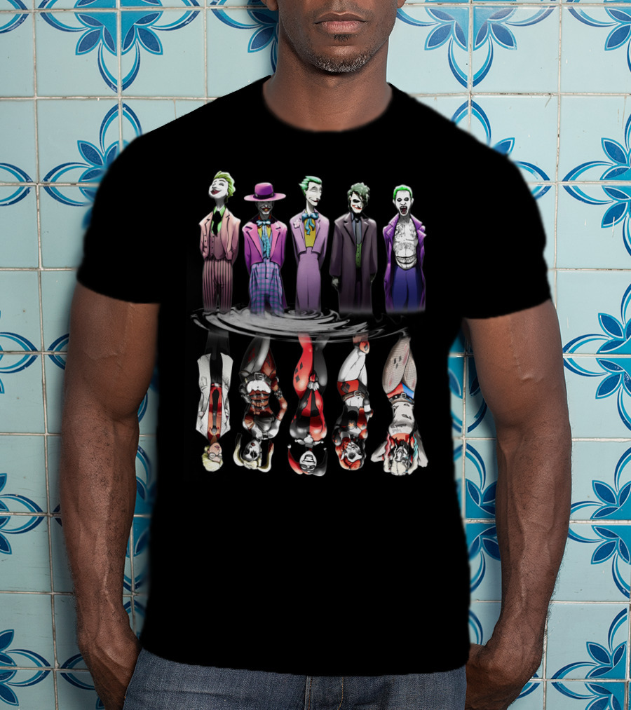 The Joker King Gotham Villains Harley Quinn Reflections T-Shirt