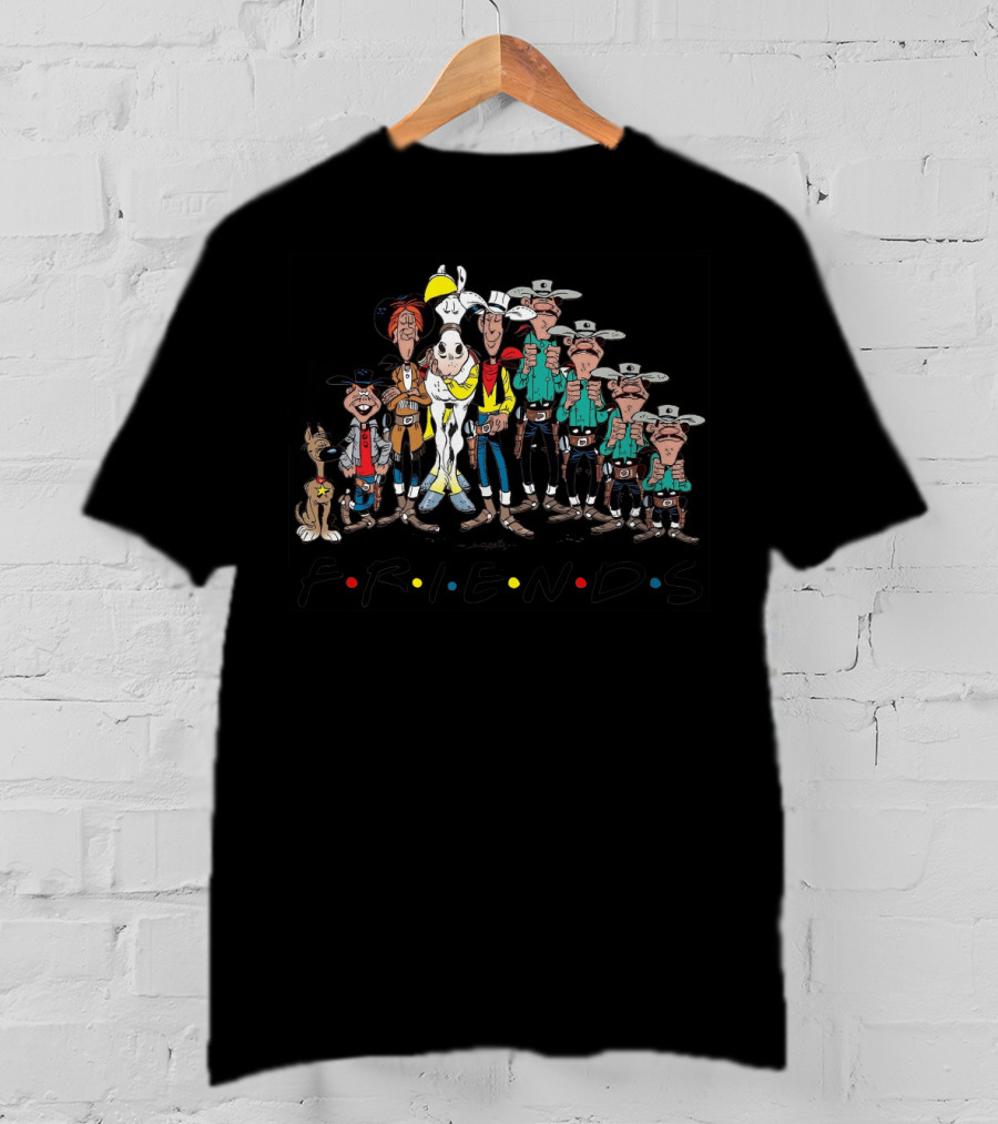 Lucky Luke Friends Cowboys Text Western T-Shirt